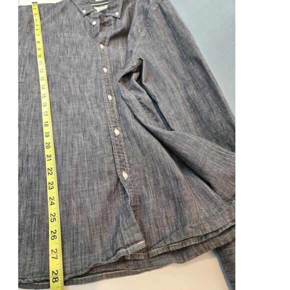 Hawker Rye Gray Chambray Cotton Regular Fit Button Down Casual Mens Large - Picture 8 of 8